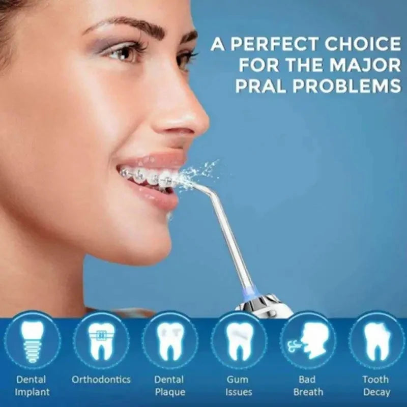 Oral Irrigator Portable Dental Water Flosser USB Rechargeable Water Jet Floss Tooth Pick 4 Jet Tip 220ml 3 Modes IPX7 1400rpm